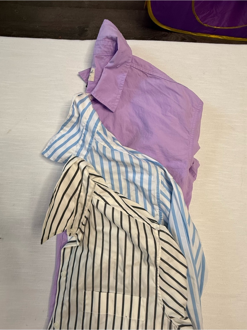 a new day White Shirt with Black Horizontal Stripes